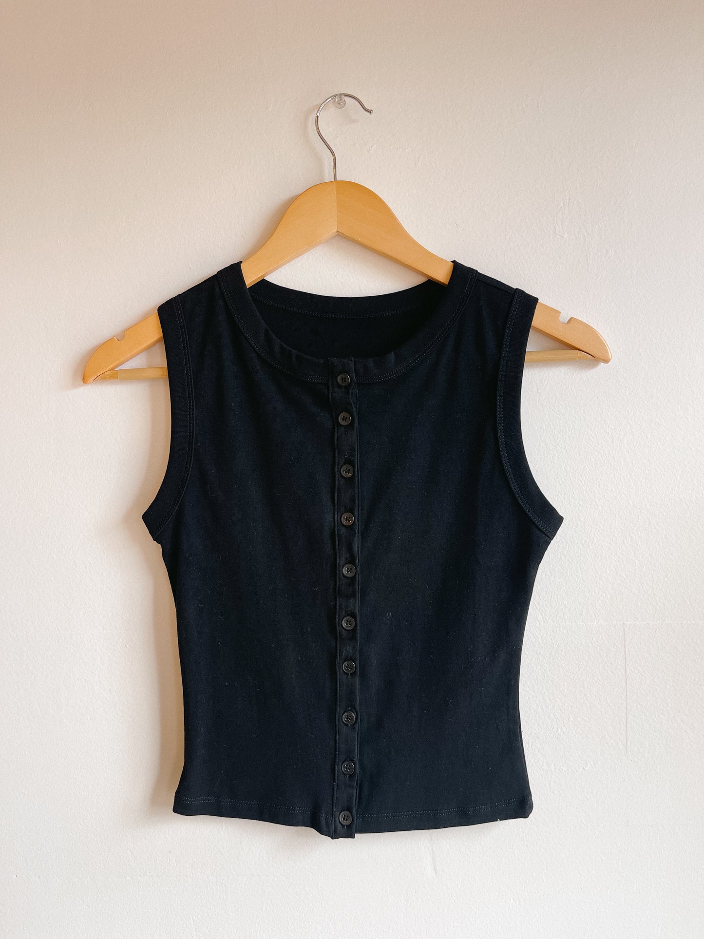 Black Button Down Tank