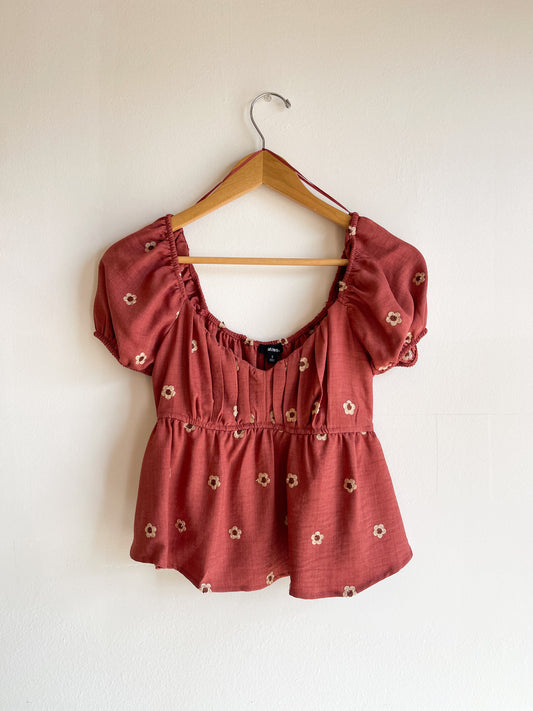 Sienna Embroidered Daisy Top