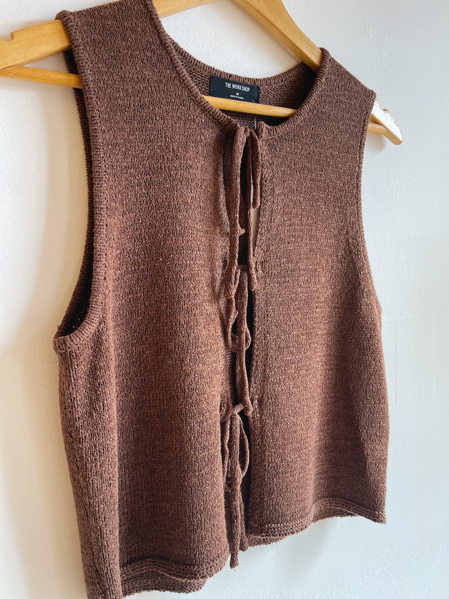 Brown Front Tie Vest