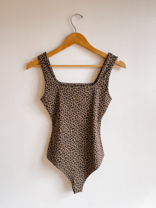 Leopard Square Neck Bodysuit
