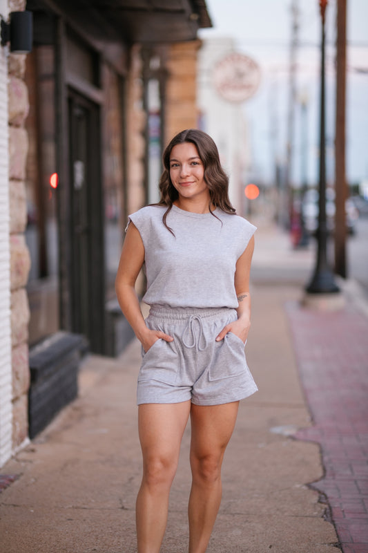 Heather Gray Cotton Romper