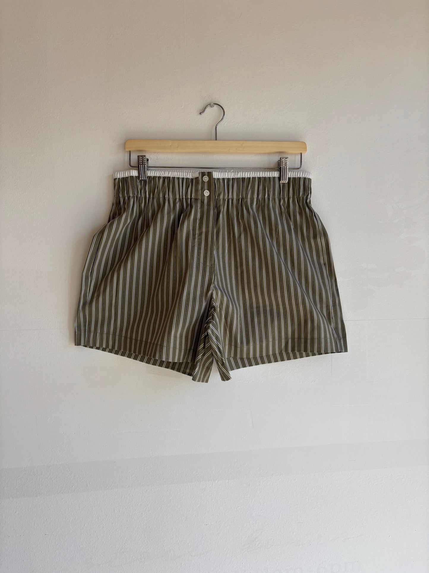 Olive Striped Boxer Shorts