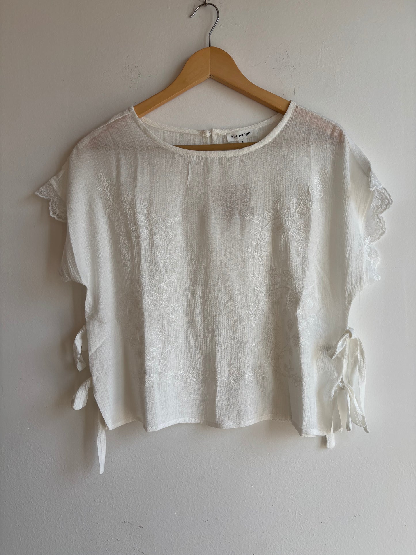 White Side Tie Top