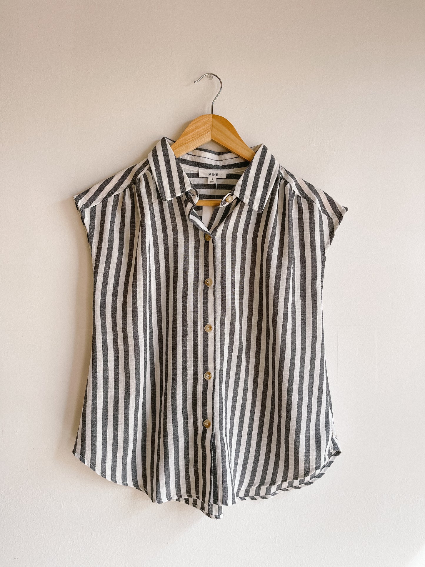 Black Striped Collared Button Down