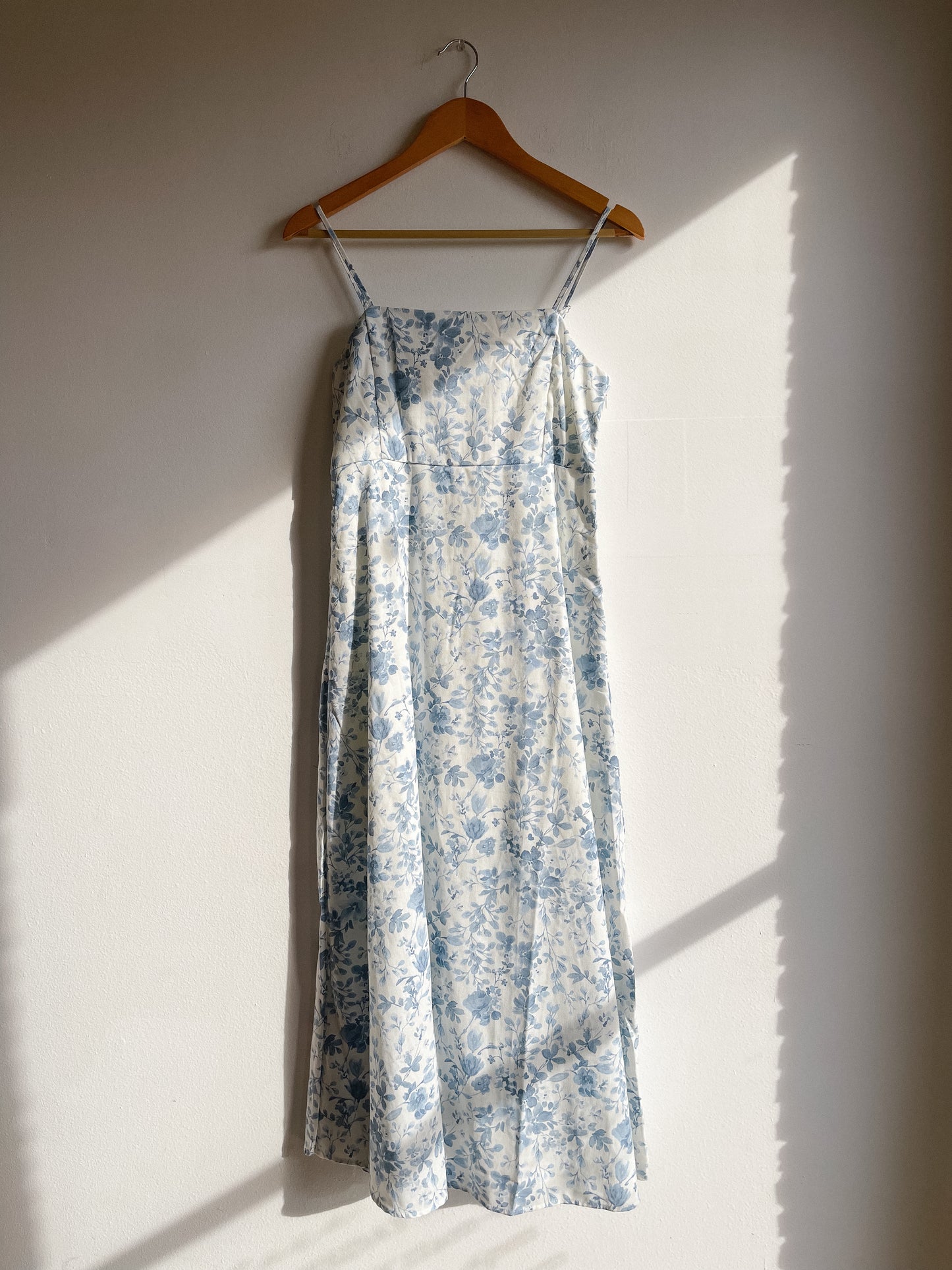 Blue Watercolor Midi Dress