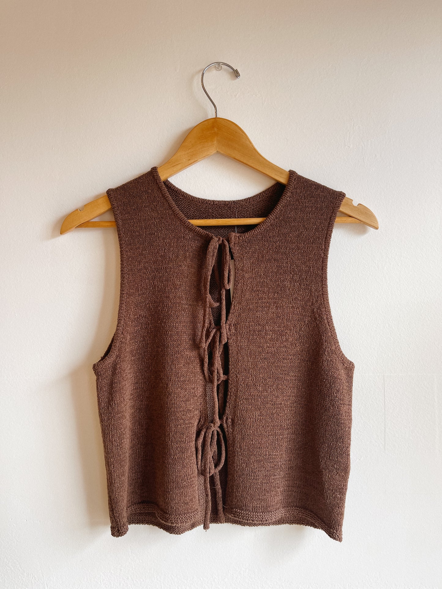 Brown Front Tie Vest