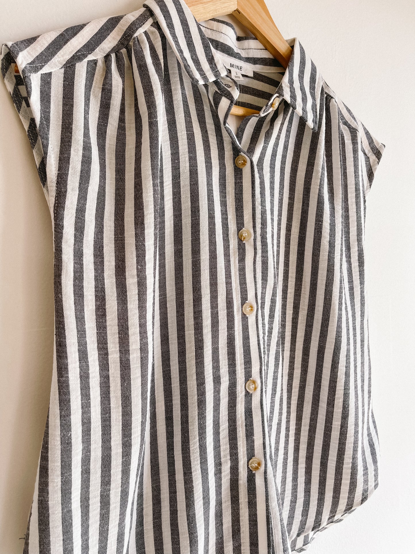 Black Striped Collared Button Down
