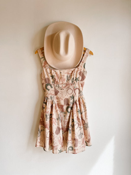 Western Print Mini Dress
