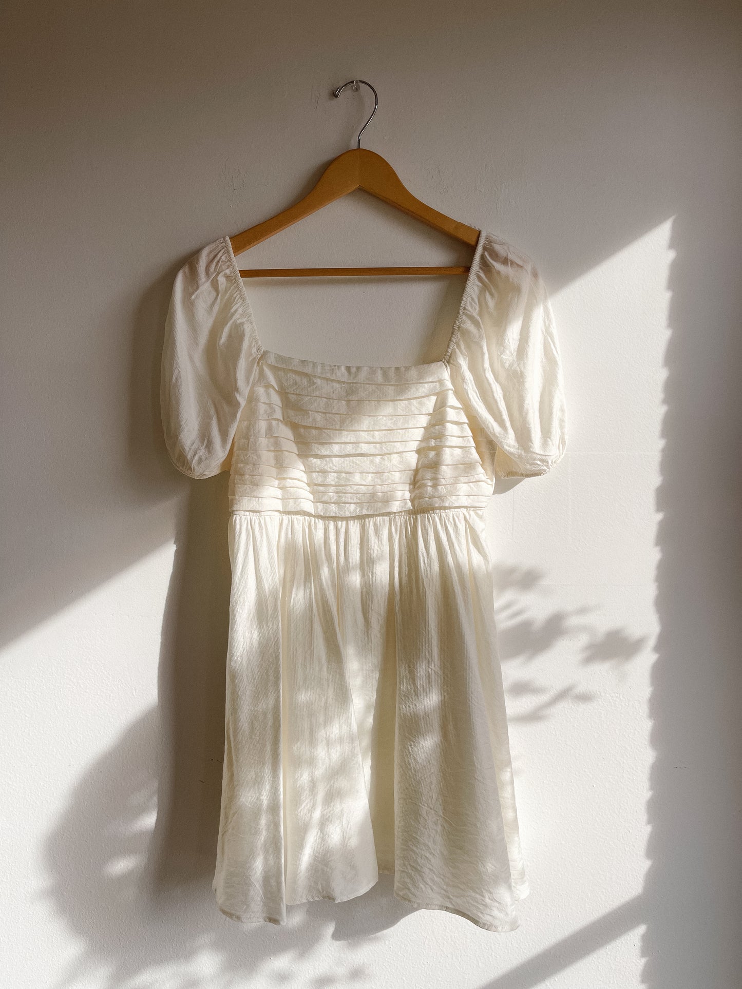 White Puff Sleeve Mini Dress