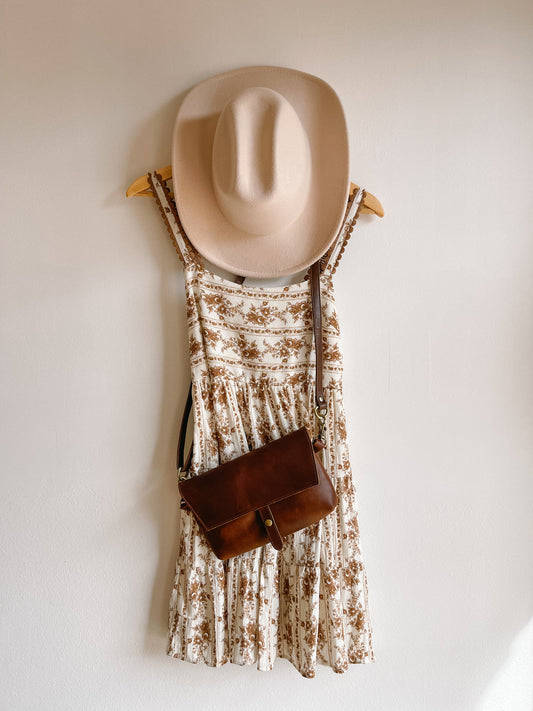 Brown Floral Mini Dress