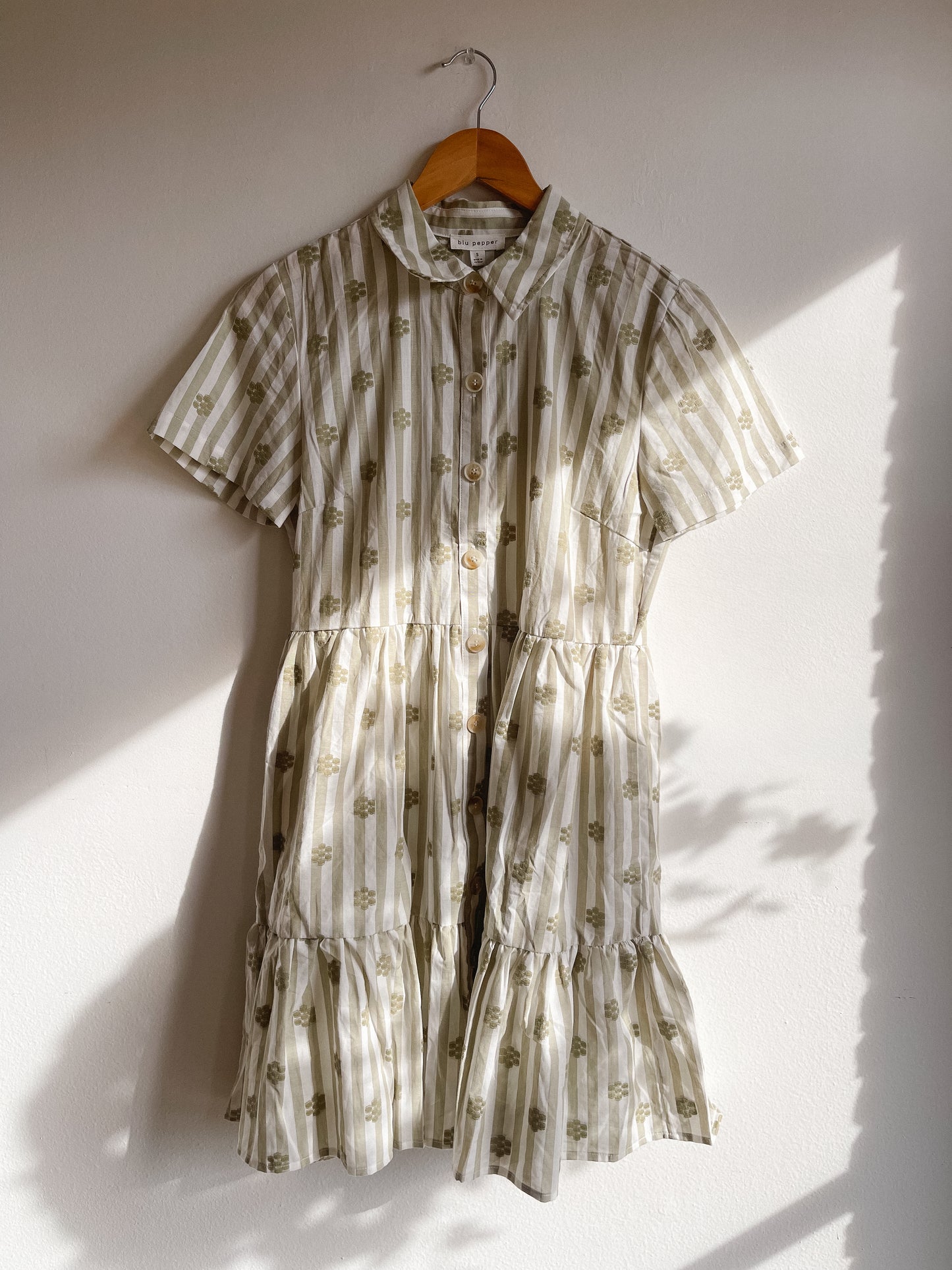 Light Olive Striped Dress