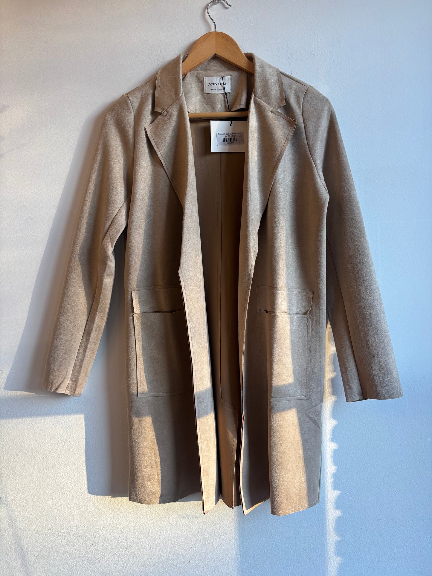 Taupe Faux Suede Jacket