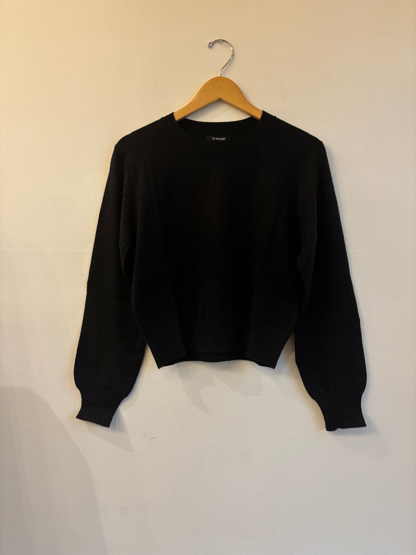 Black Crew Neck Long Sleeve Knit Sweater