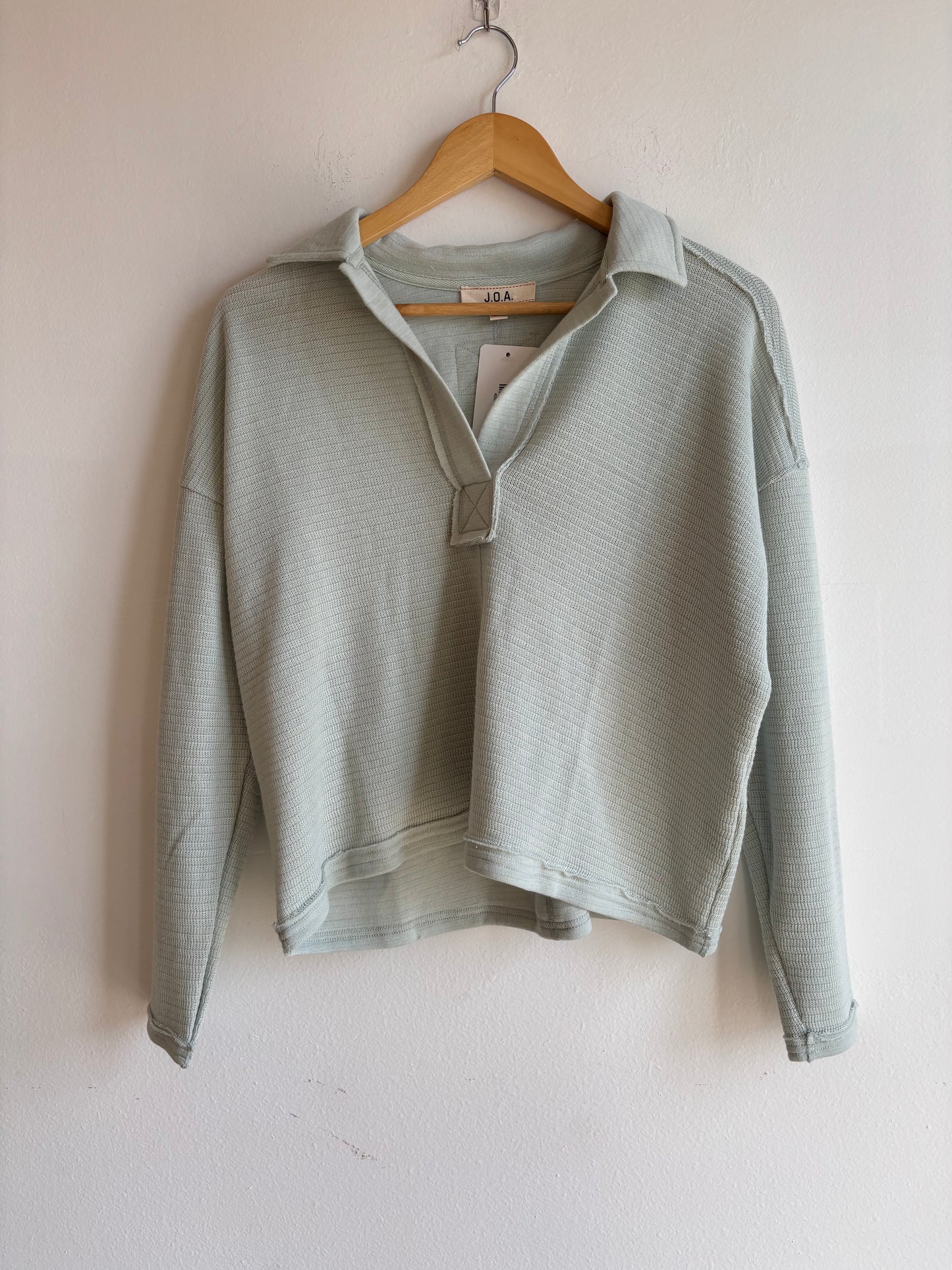 Mint Exposed Seam Polo