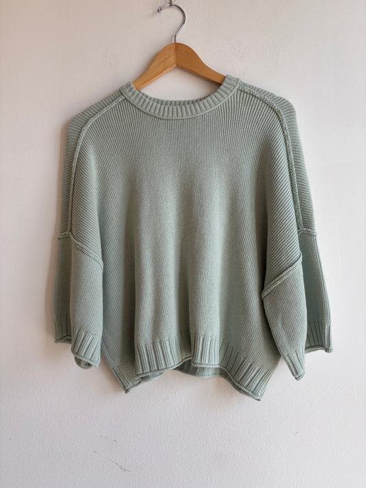 Light Mint Drop Shoulder Sweater