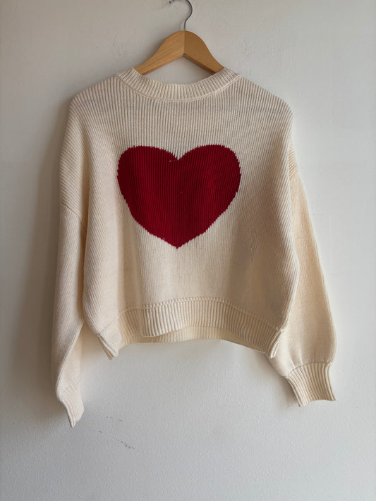 Ivory + Red Heart Sweater